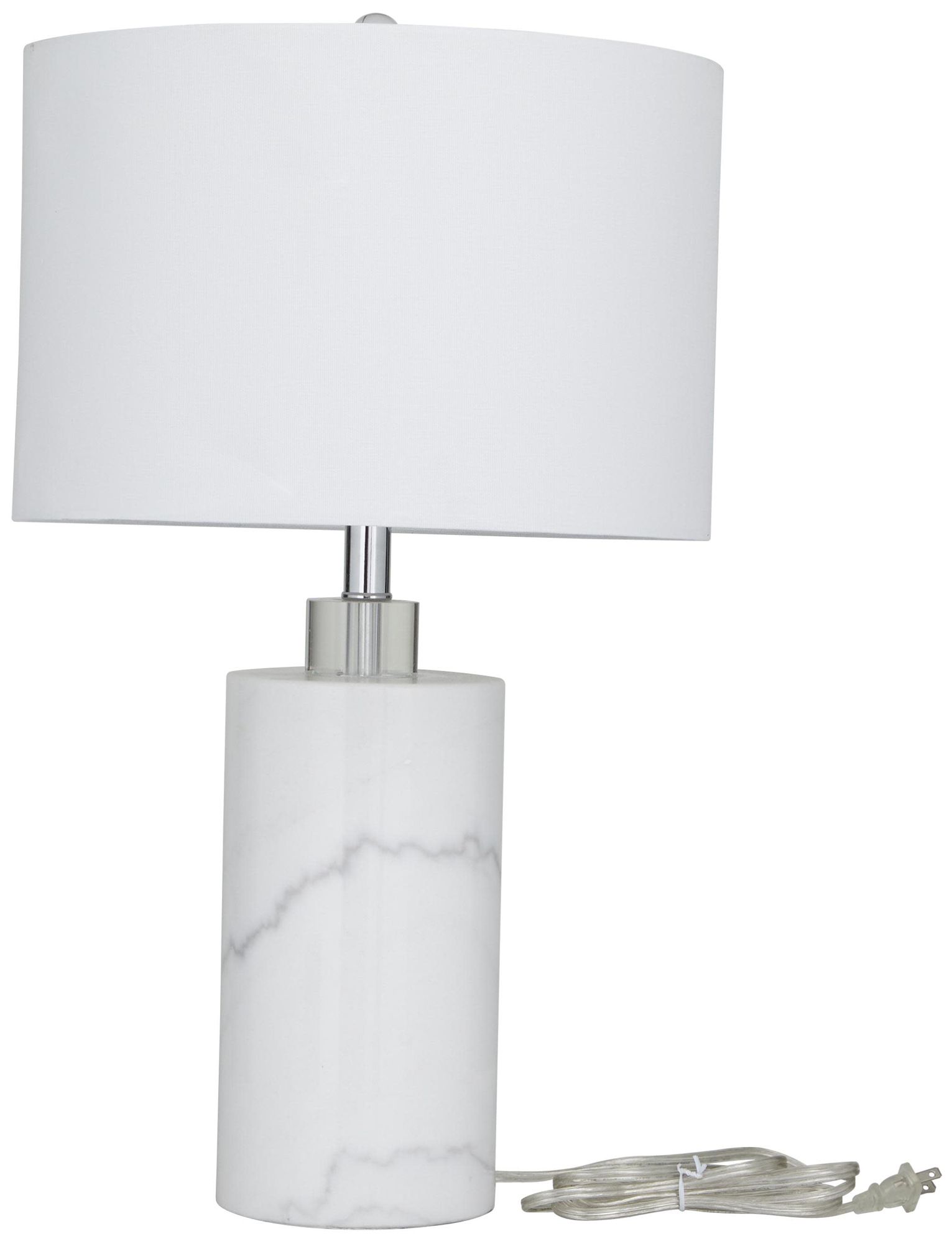 Image 6 White Marble Modern Table Lamp, 15" x 15" x 26" more views