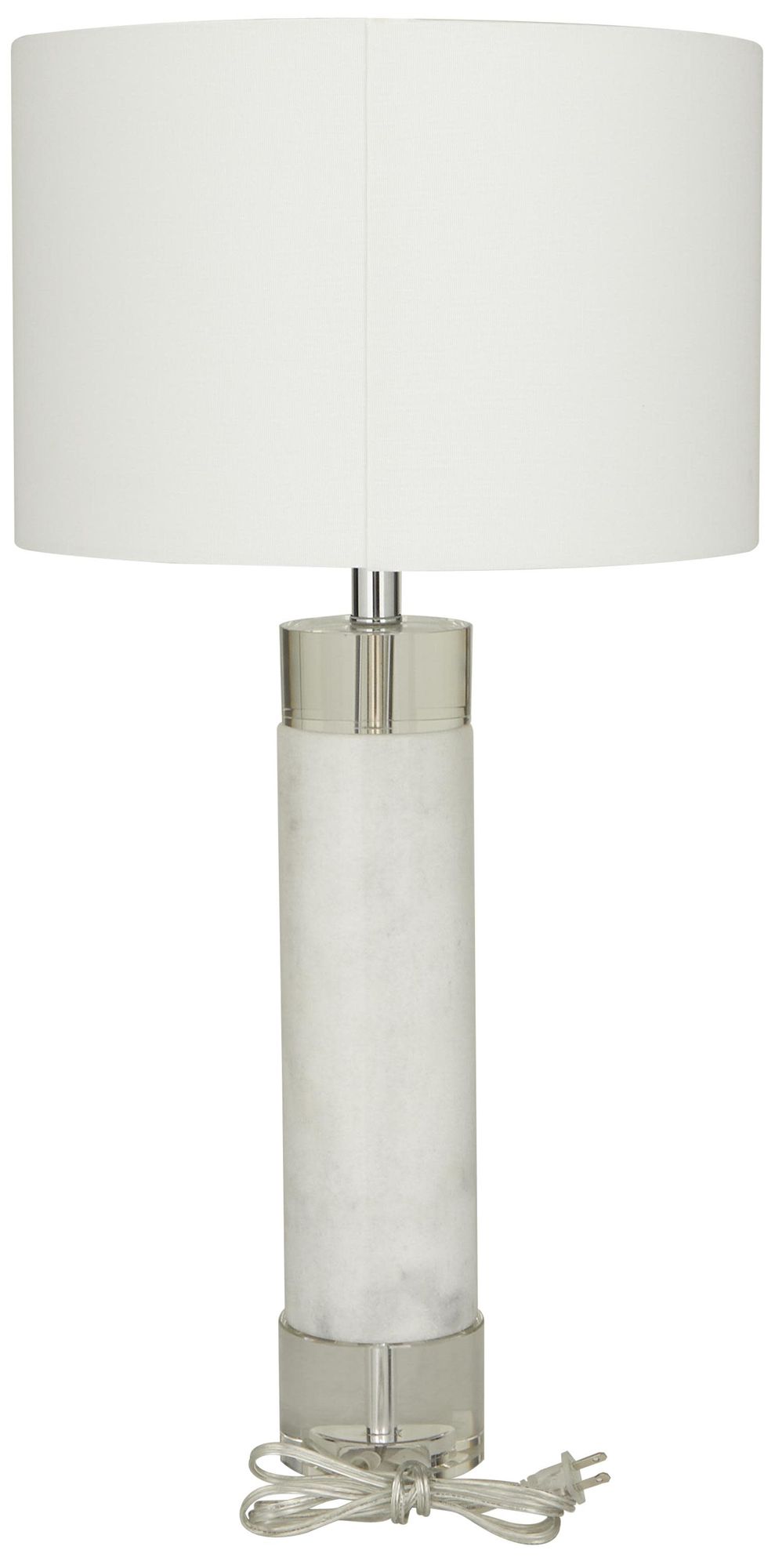 Image 5 White Marble Modern Table Lamp, 15" x 15" x 29" more views