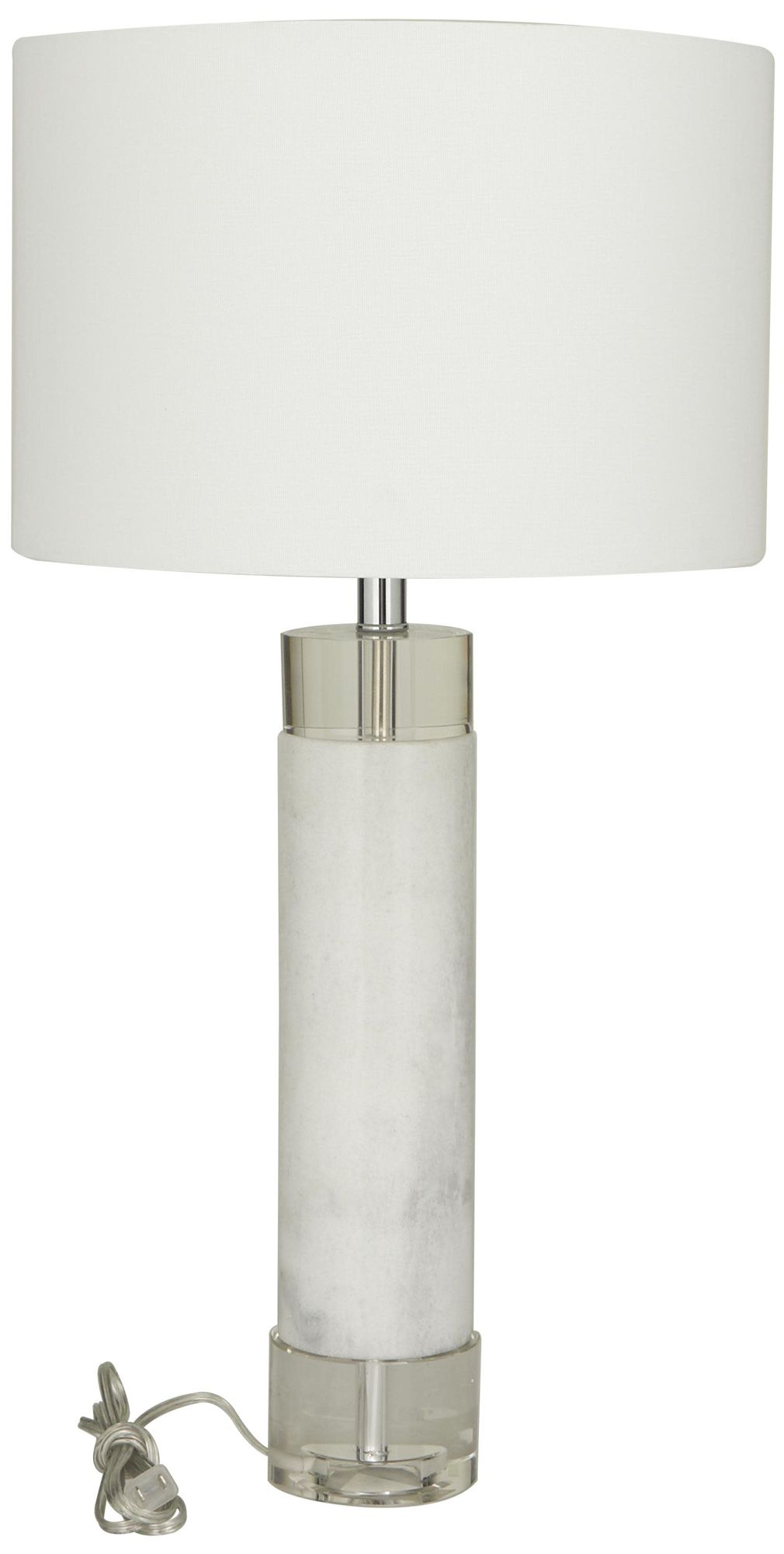 Image 6 White Marble Modern Table Lamp, 15" x 15" x 29" more views