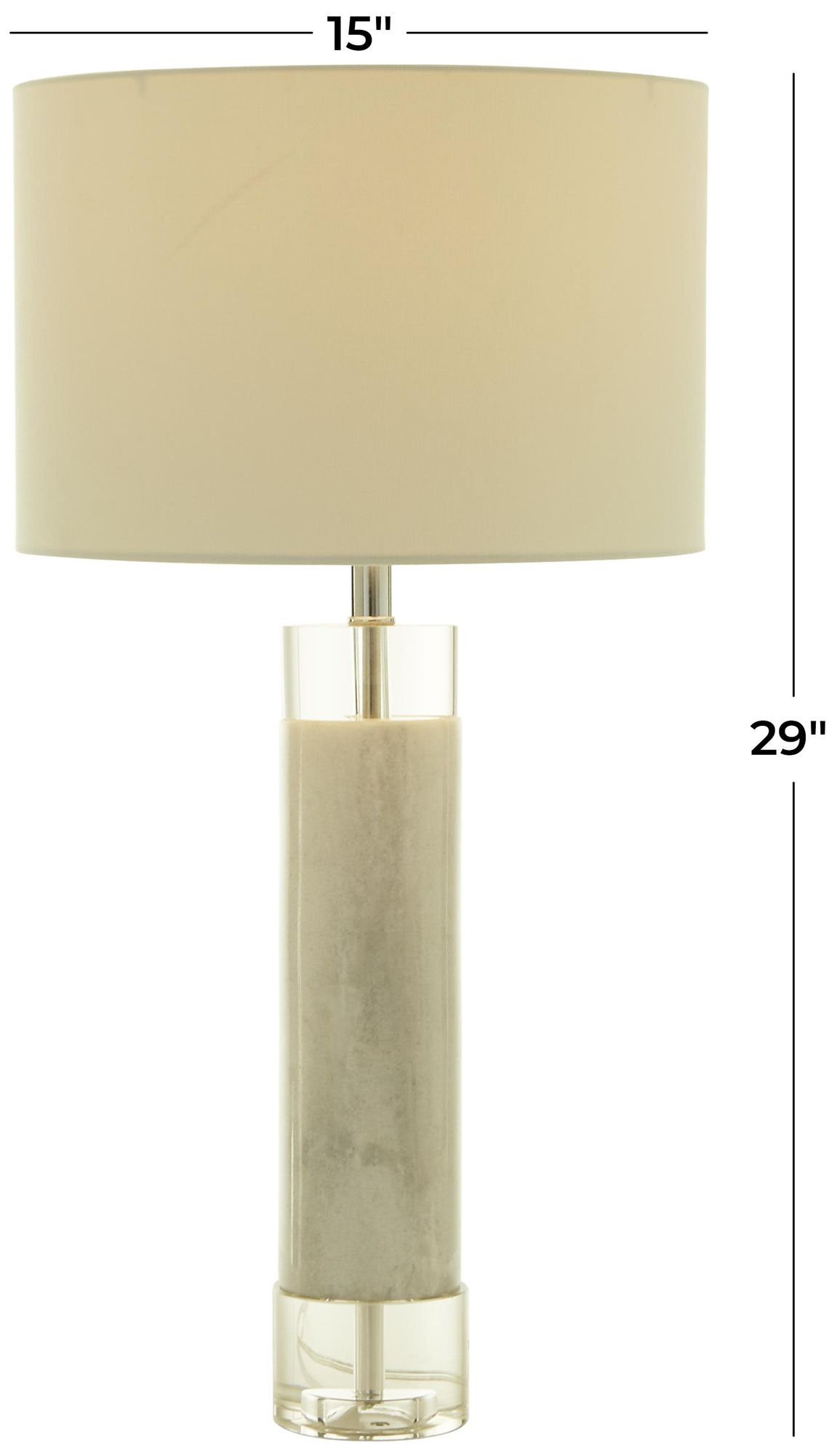 Image 7 White Marble Modern Table Lamp, 15" x 15" x 29" more views