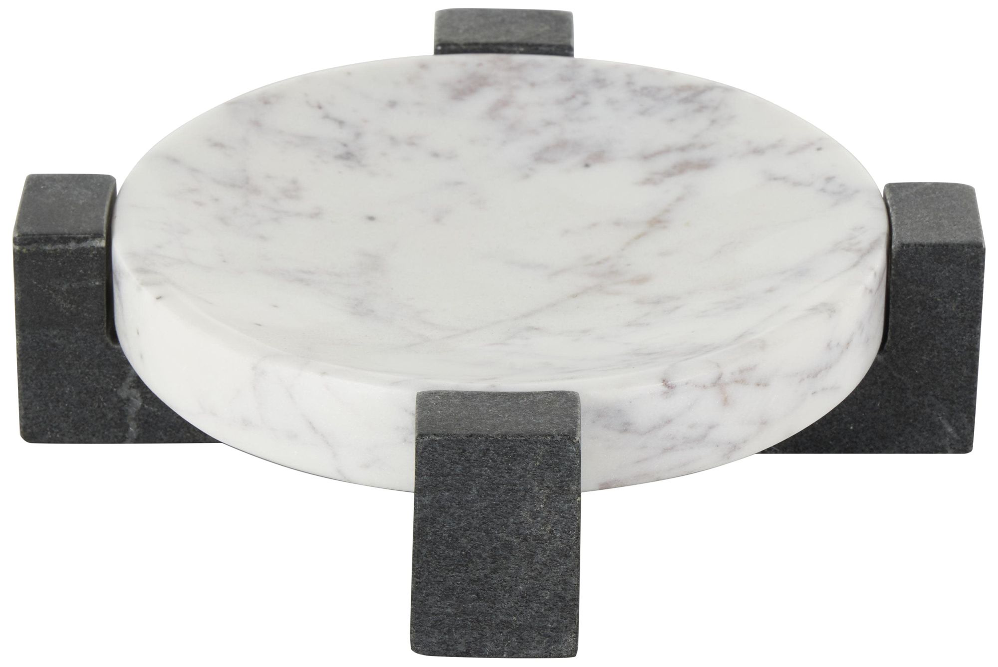 Image 5 White Marble Modern Tray, 8" x 8" x 3" more views