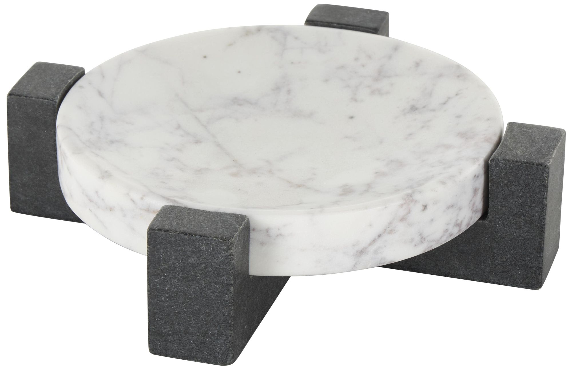 Image 6 White Marble Modern Tray, 8" x 8" x 3" more views