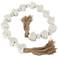White Marble Traditional Garland with Tassel, 45" x 2" x 1"