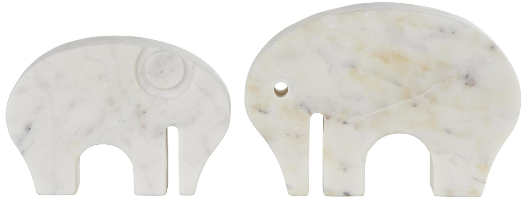 Image 2 White Marble Traditional Sculpture, S/2 8", 7"W