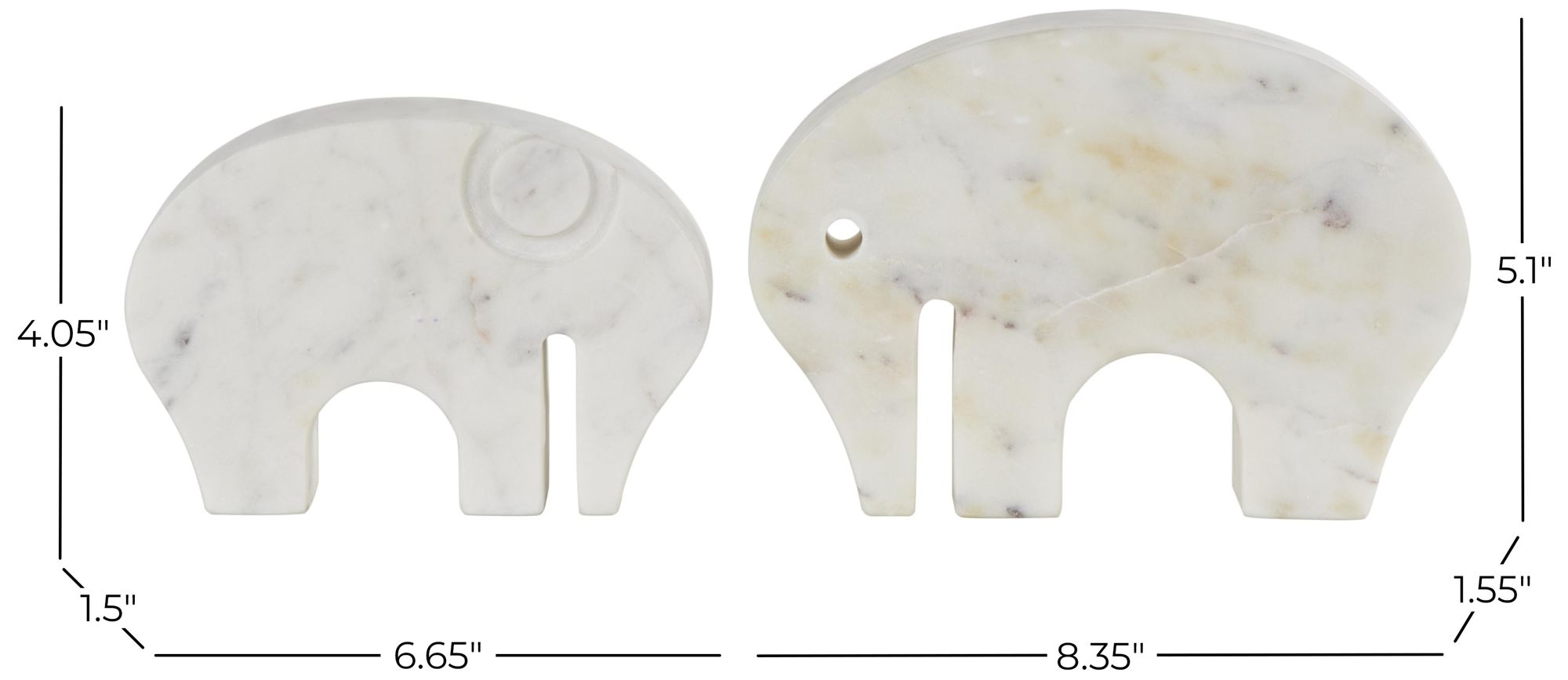 Image 7 White Marble Traditional Sculpture, S/2 8", 7"W more views