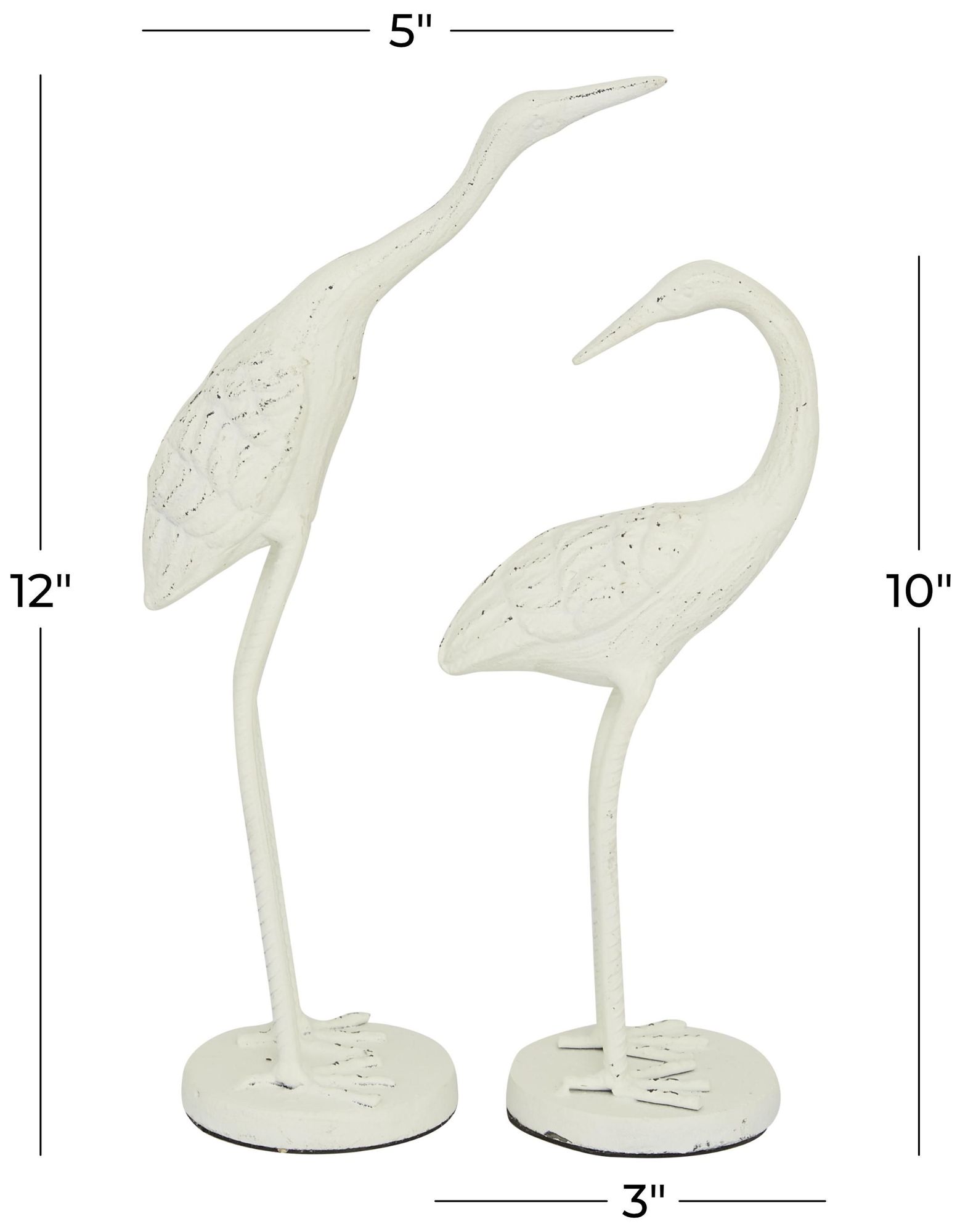 Image 7 White Metal Coastal Sculpture, S/2 10", 12"H more views