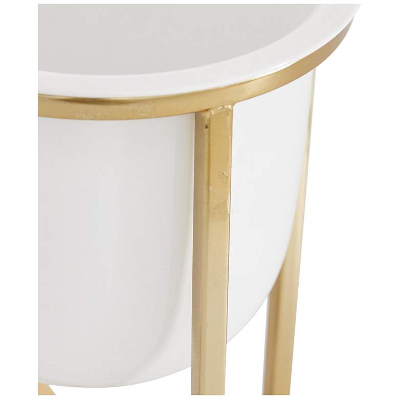 Image 3 White Metal Contemporary Planter, S/2 12", 10"H more views