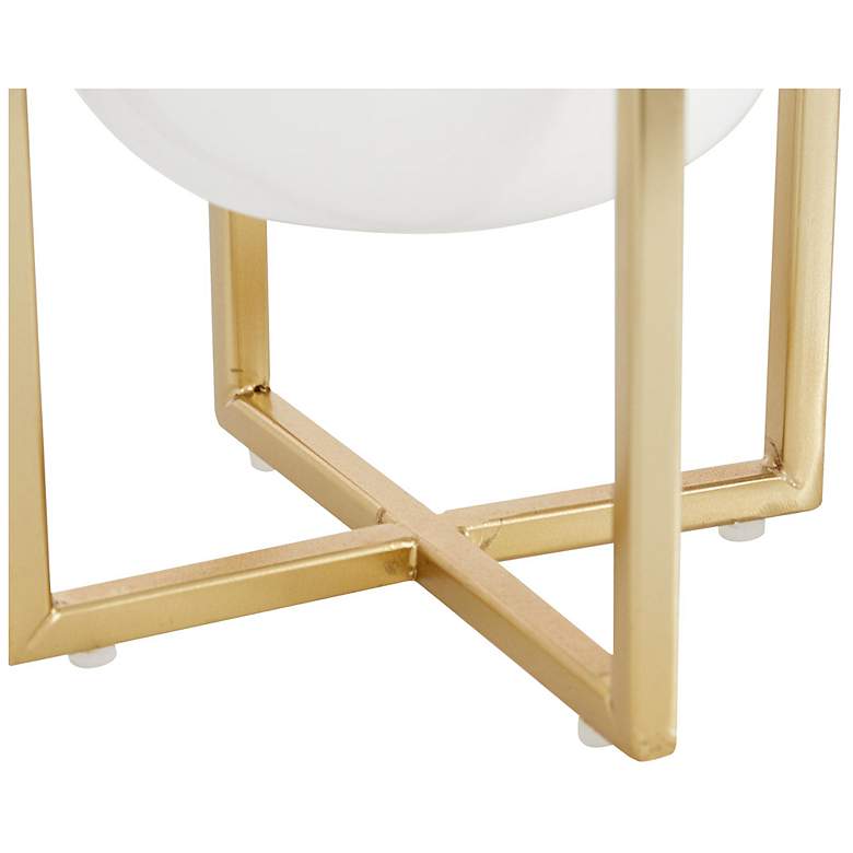 Image 4 White Metal Contemporary Planter, S/2 12", 10"H more views