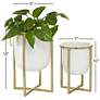 7_White Metal Contemporary Planter, S/2 12", 10"H more views