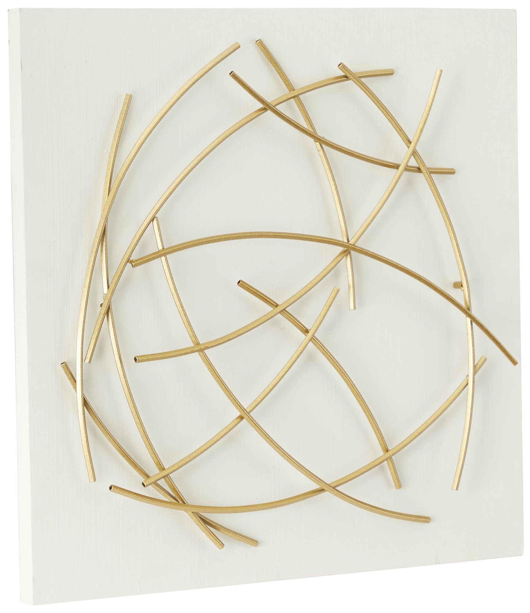 Image 5 White Metal Contemporary Wall Decor, 24" x 3" x 24" more views