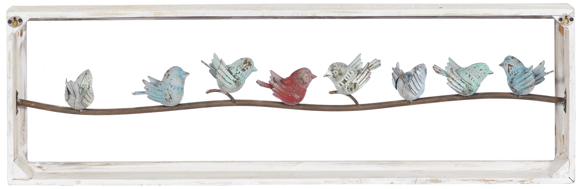 Image 5 White Metal Farmhouse Wall Decor, 35" x 4" x 11" more views