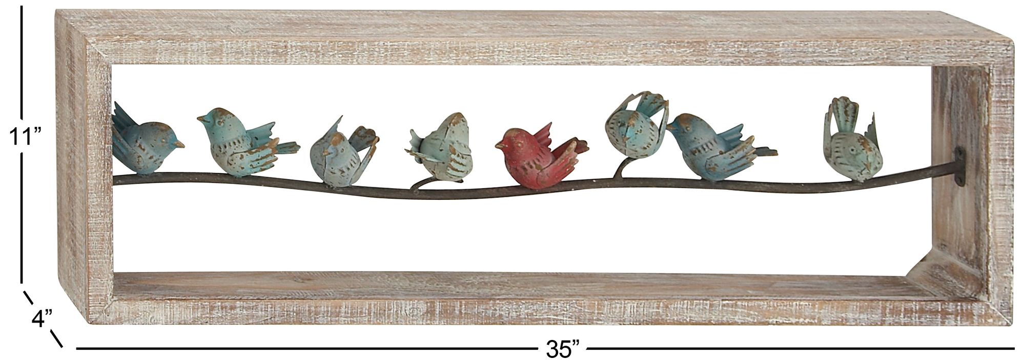 Image 7 White Metal Farmhouse Wall Decor, 35" x 4" x 11" more views