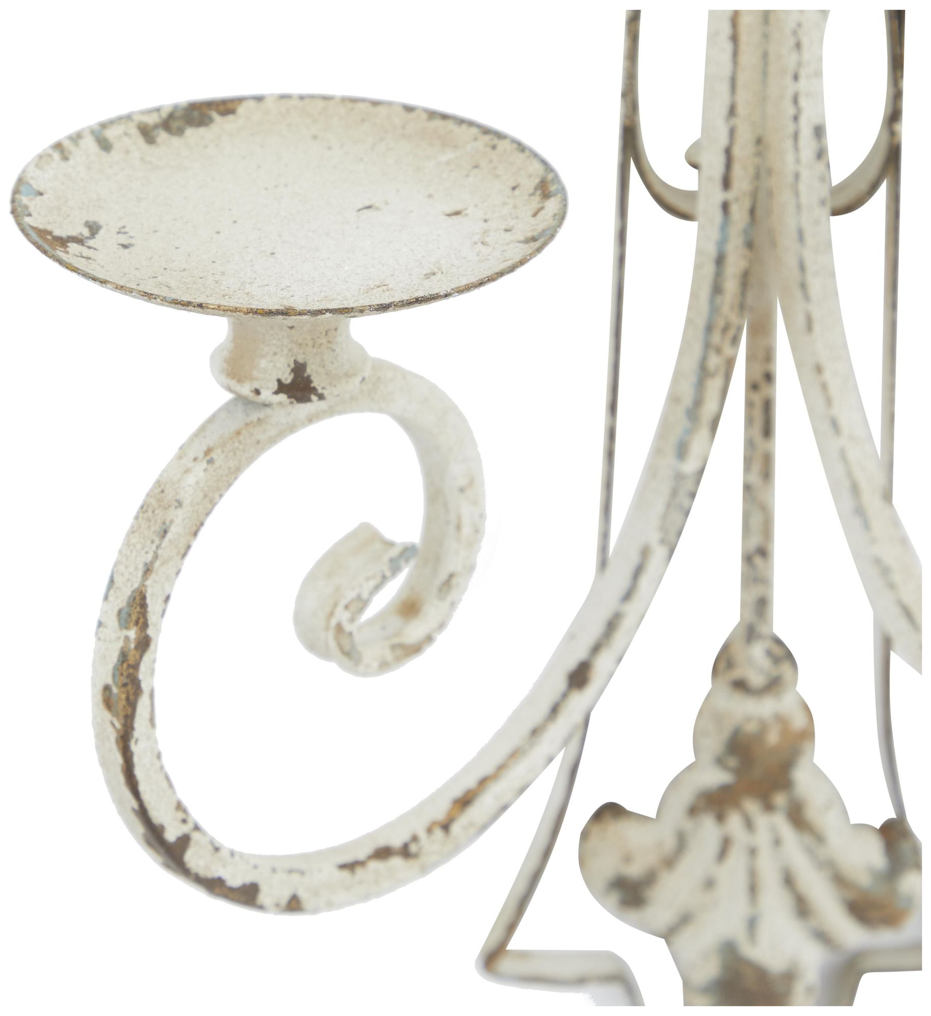 Image 2 White Metal French Country Wall Sconce, 17" x 5" x 24" more views