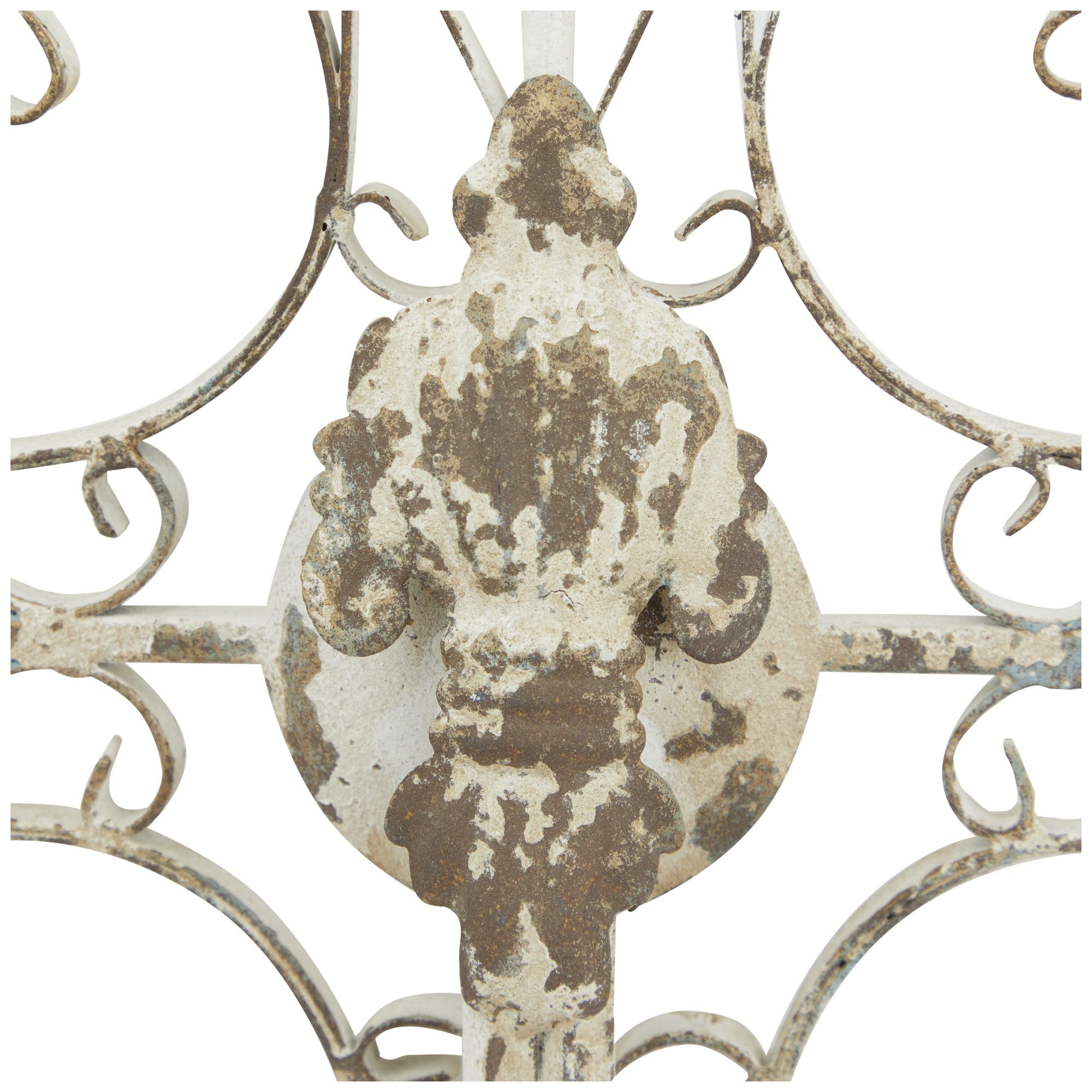 Image 3 White Metal French Country Wall Sconce, 17" x 5" x 24" more views