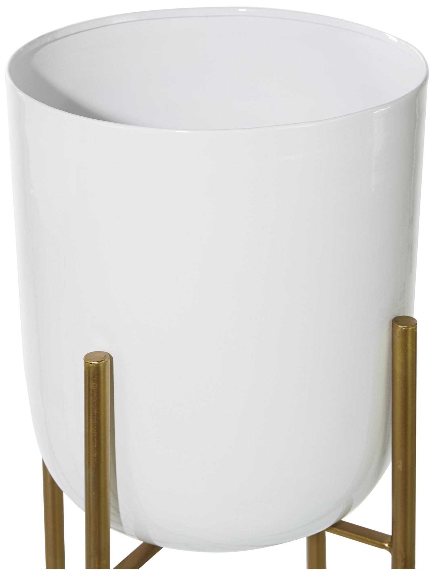 Image 3 White Metal Glam Planter, S/2 39", 46"H more views