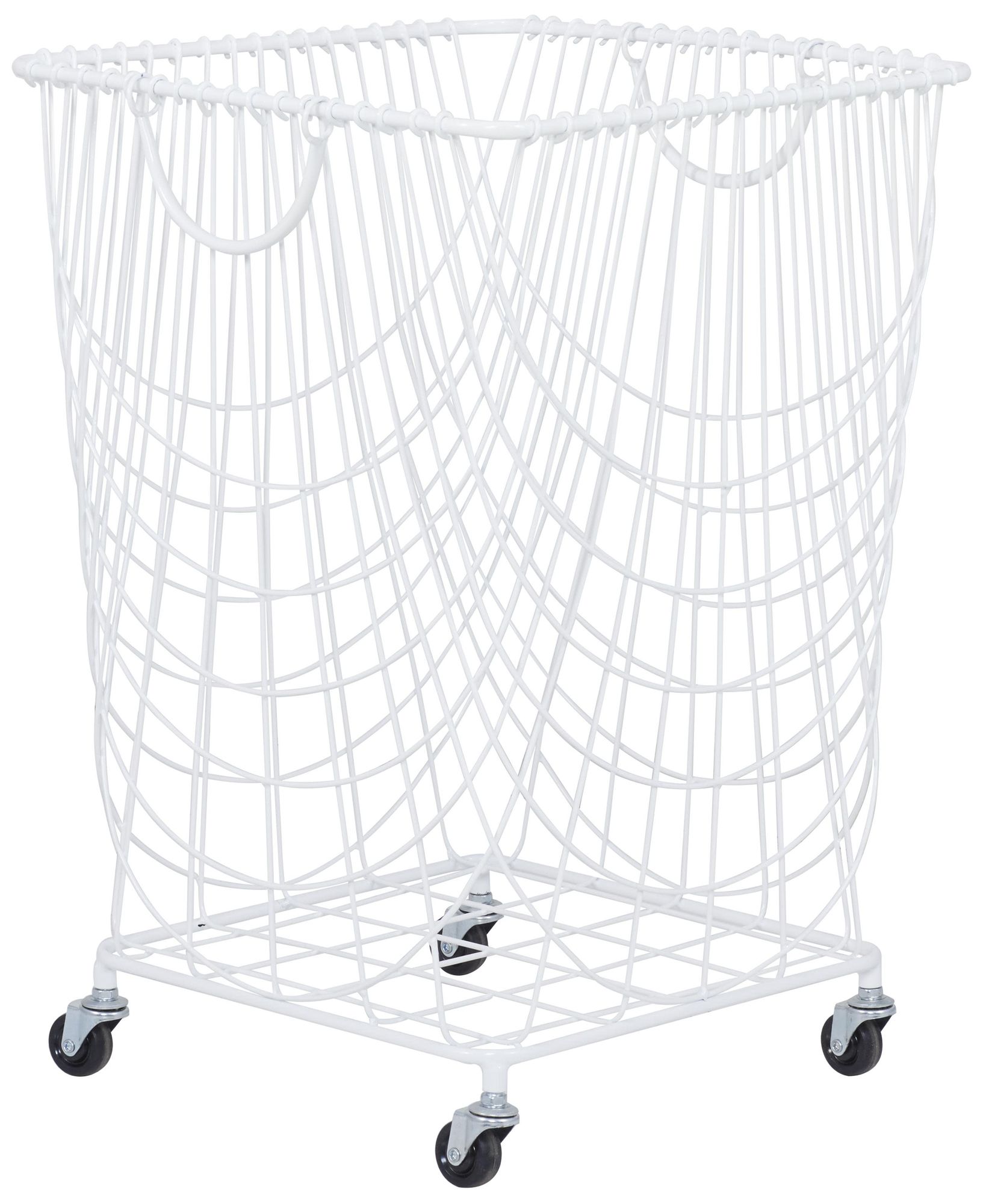 Image 6 White Metal Industrial Storage Cart, 17" x 17" x 24" more views