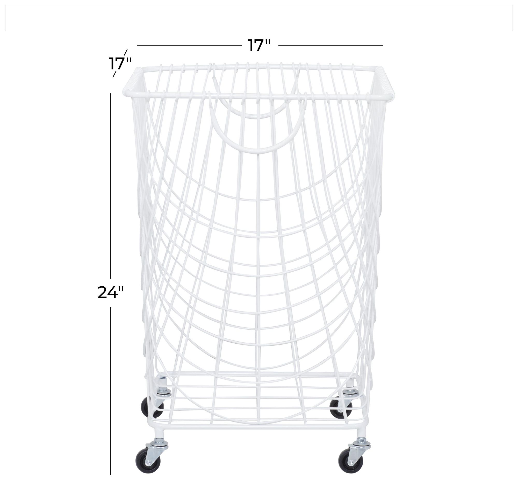 Image 7 White Metal Industrial Storage Cart, 17" x 17" x 24" more views
