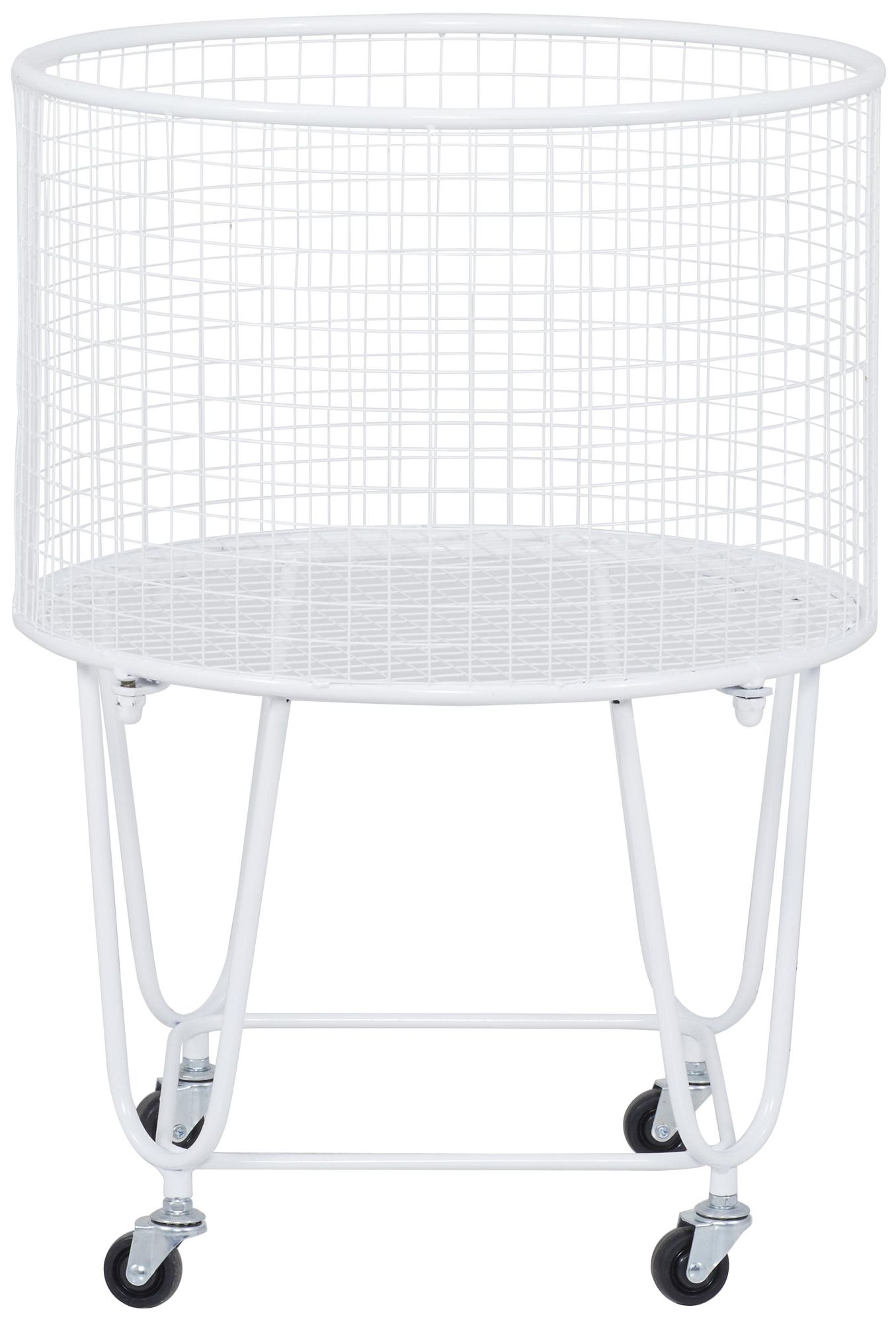 Image 2 White Metal Industrial Storage Cart, 18" x 18" x 24"