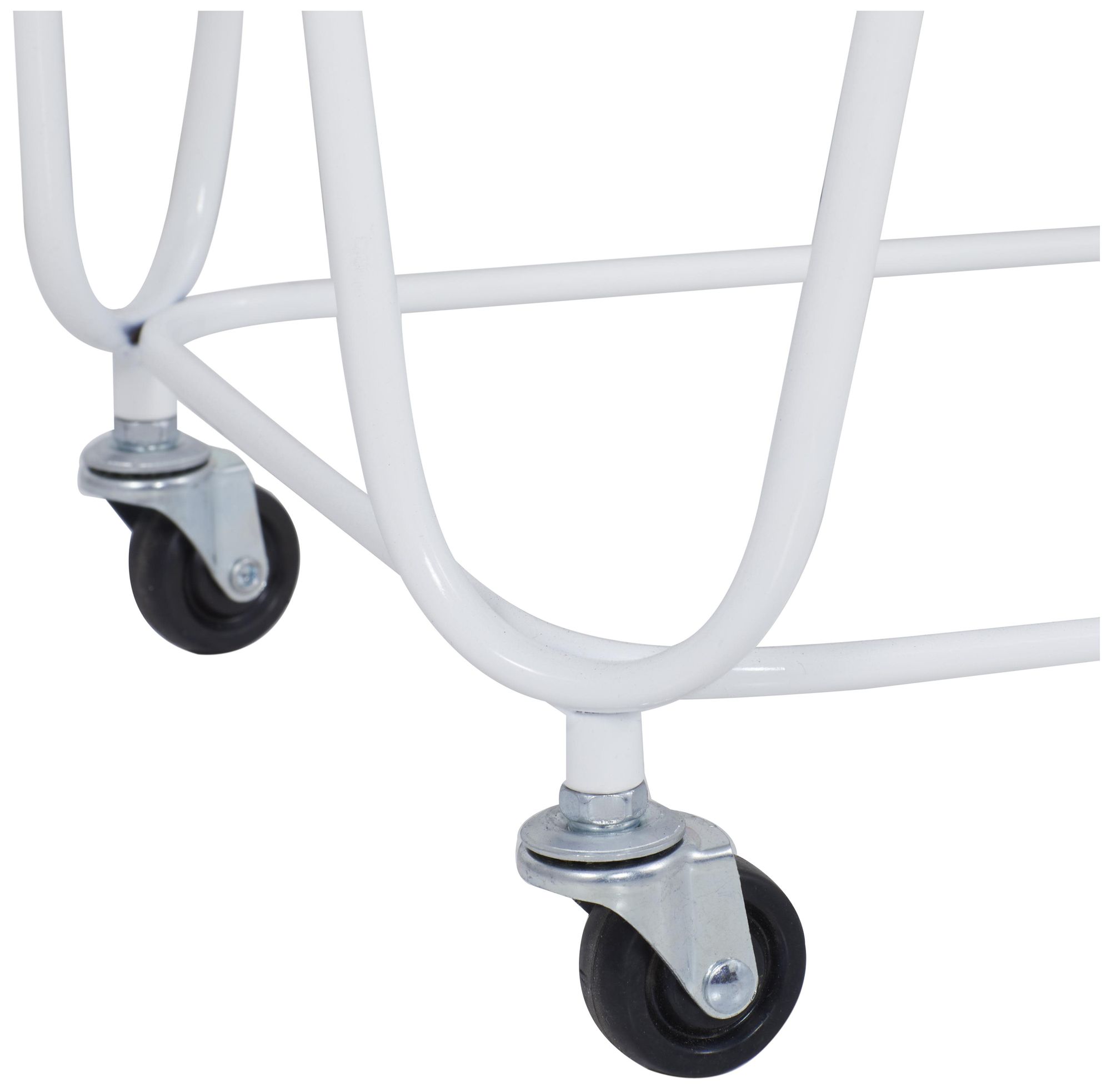 Image 3 White Metal Industrial Storage Cart, 18" x 18" x 24" more views