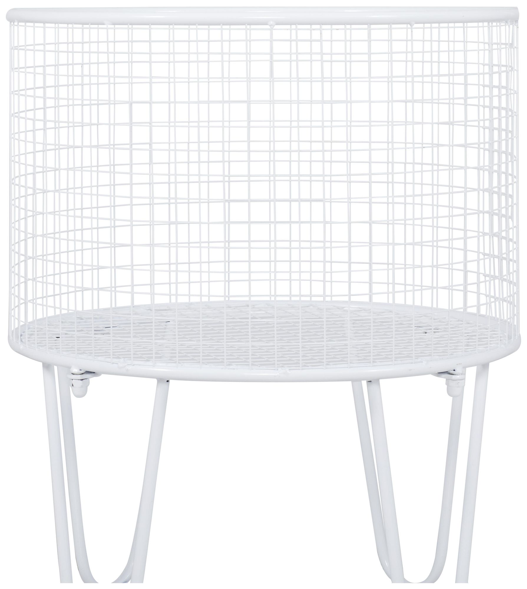 Image 4 White Metal Industrial Storage Cart, 18" x 18" x 24" more views