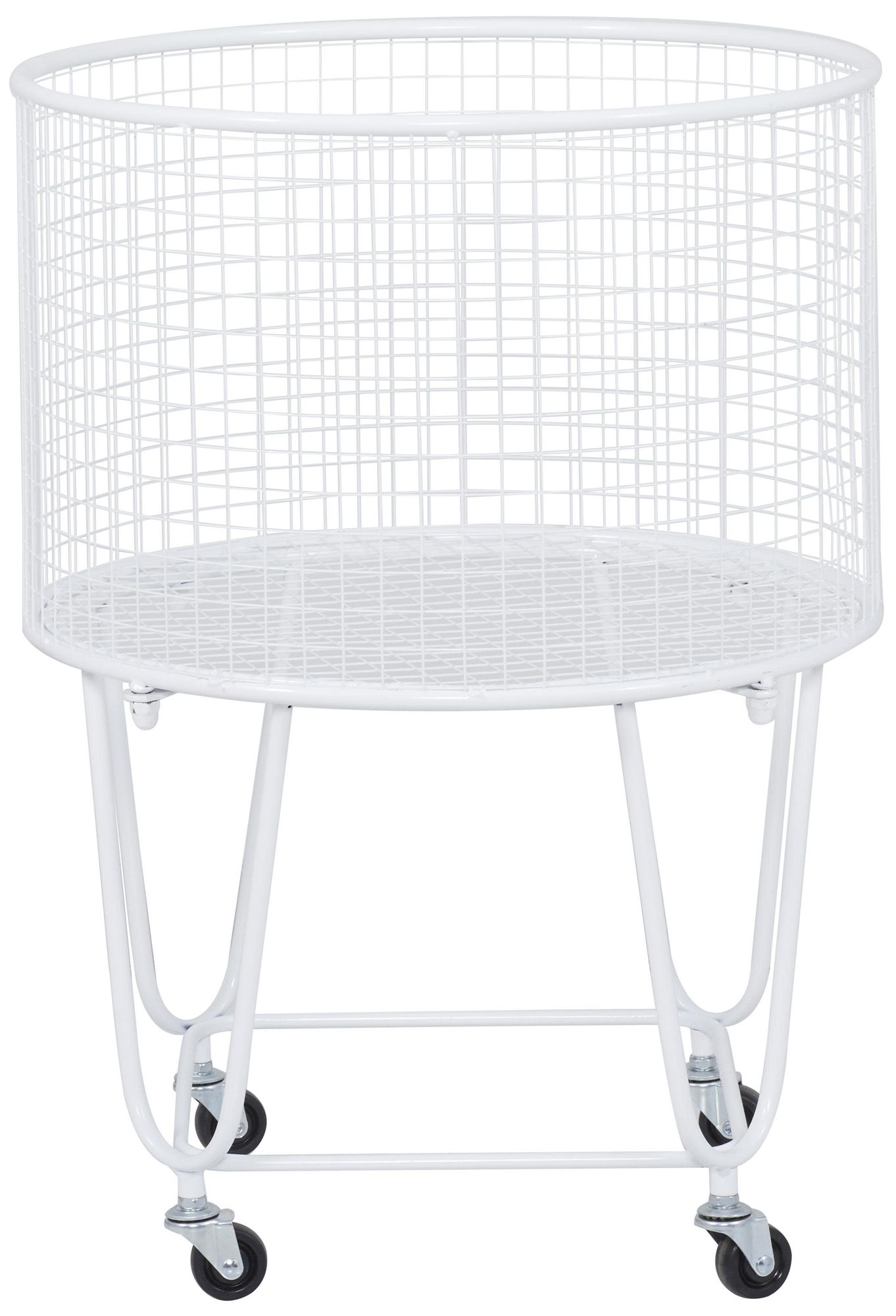 Image 5 White Metal Industrial Storage Cart, 18" x 18" x 24" more views