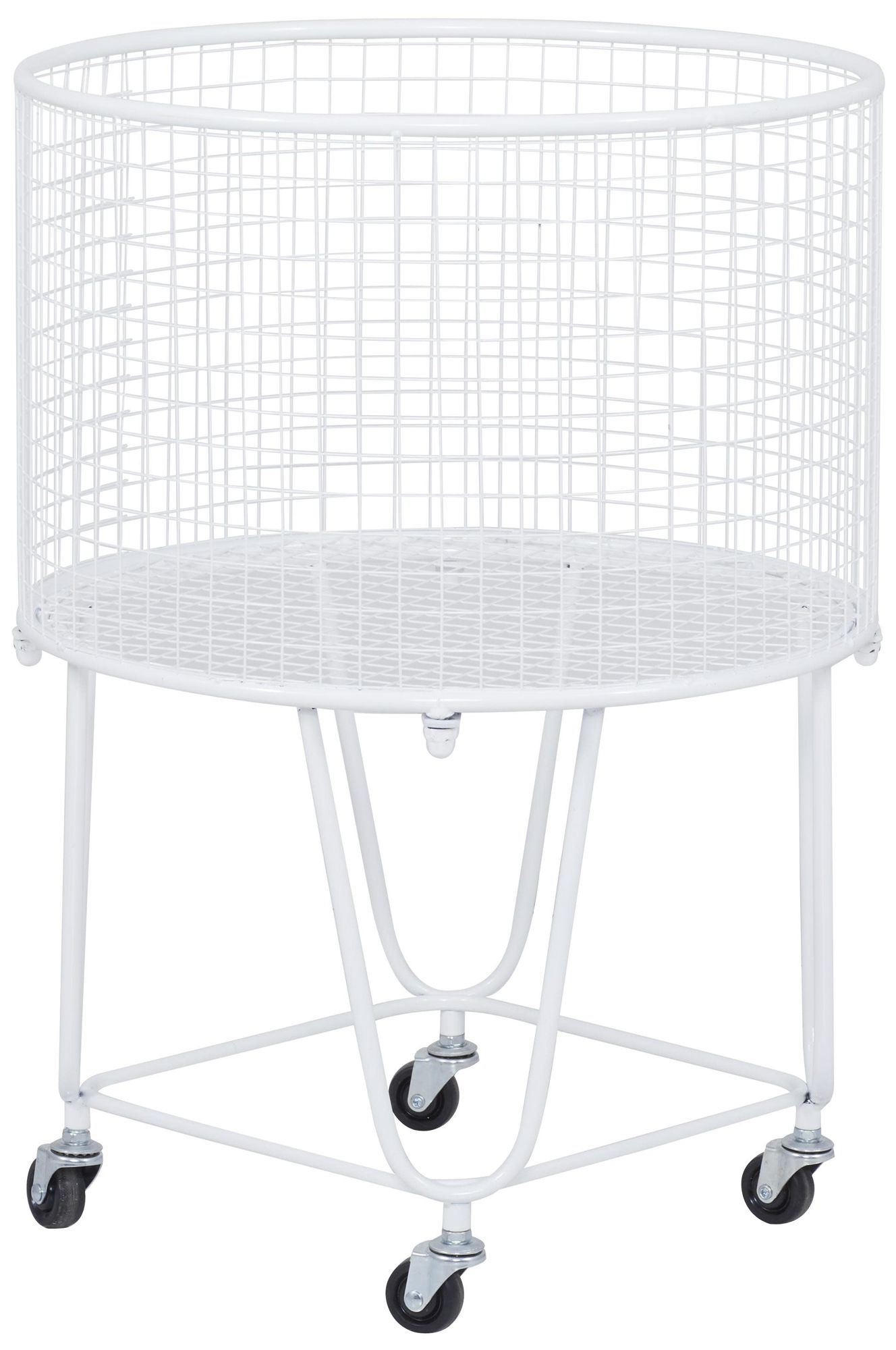 Image 6 White Metal Industrial Storage Cart, 18" x 18" x 24" more views