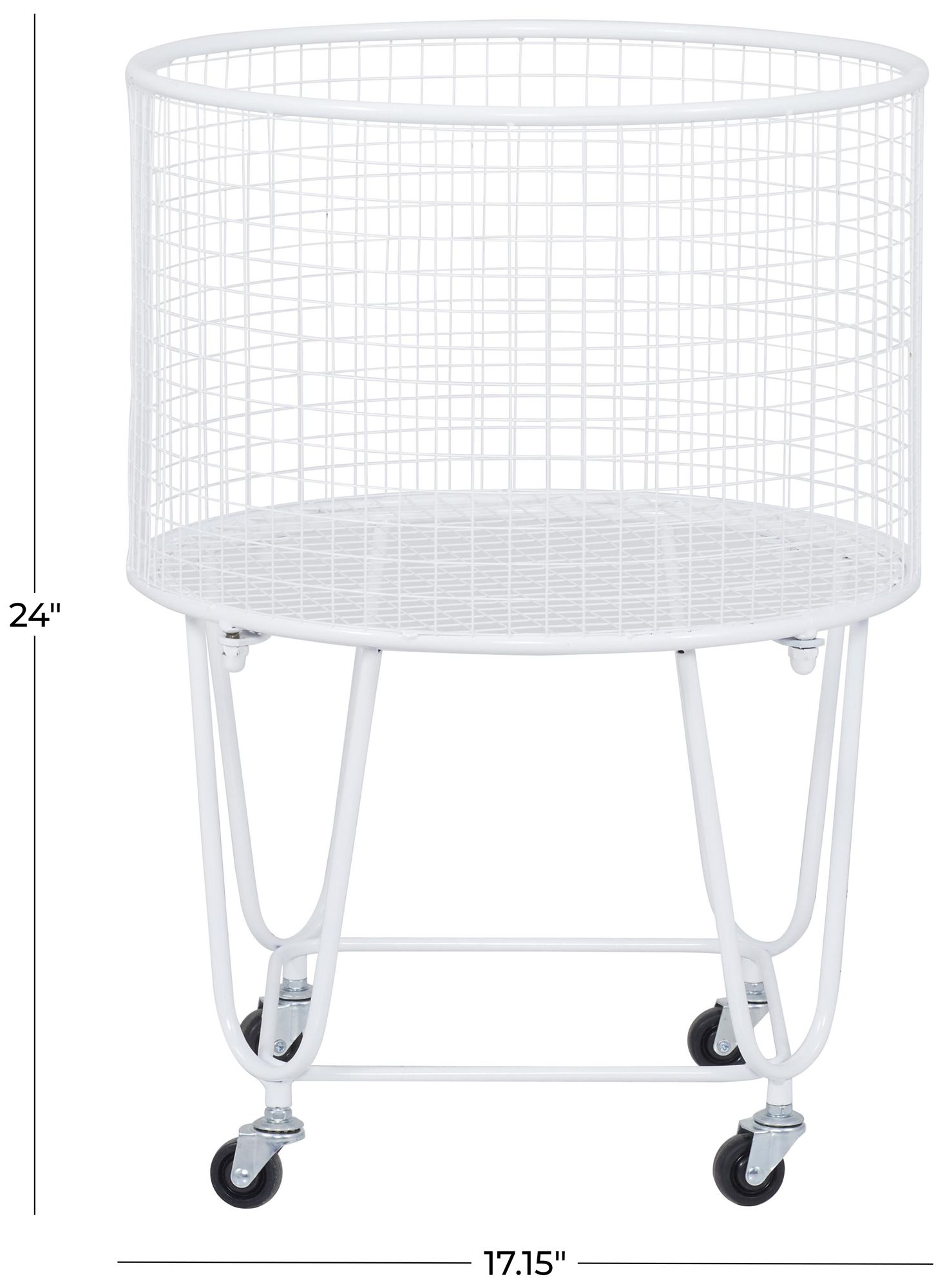 Image 7 White Metal Industrial Storage Cart, 18" x 18" x 24" more views