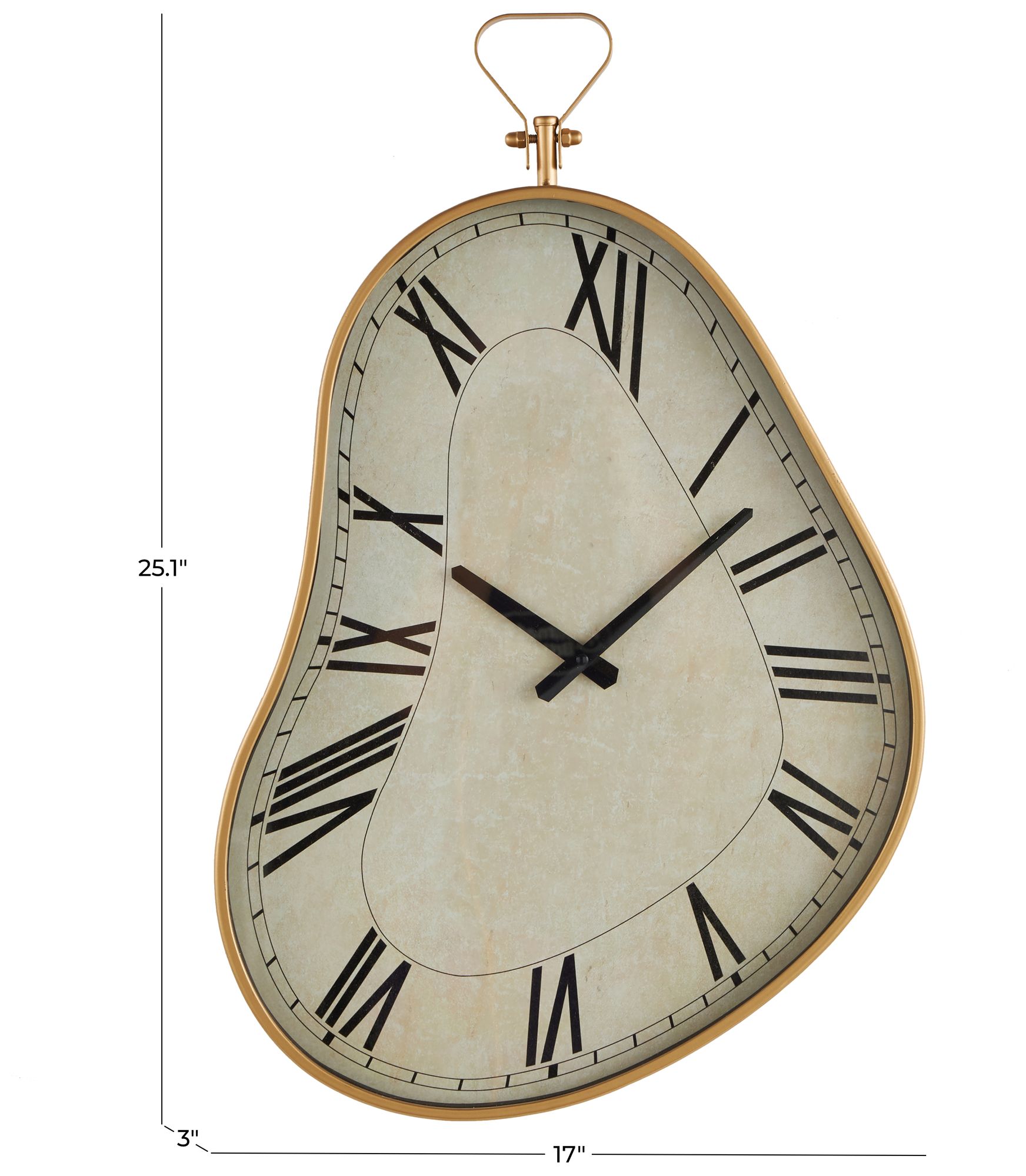 Image 7 White Metal Industrial Wall Clock, 17" x 3" x 25" more views