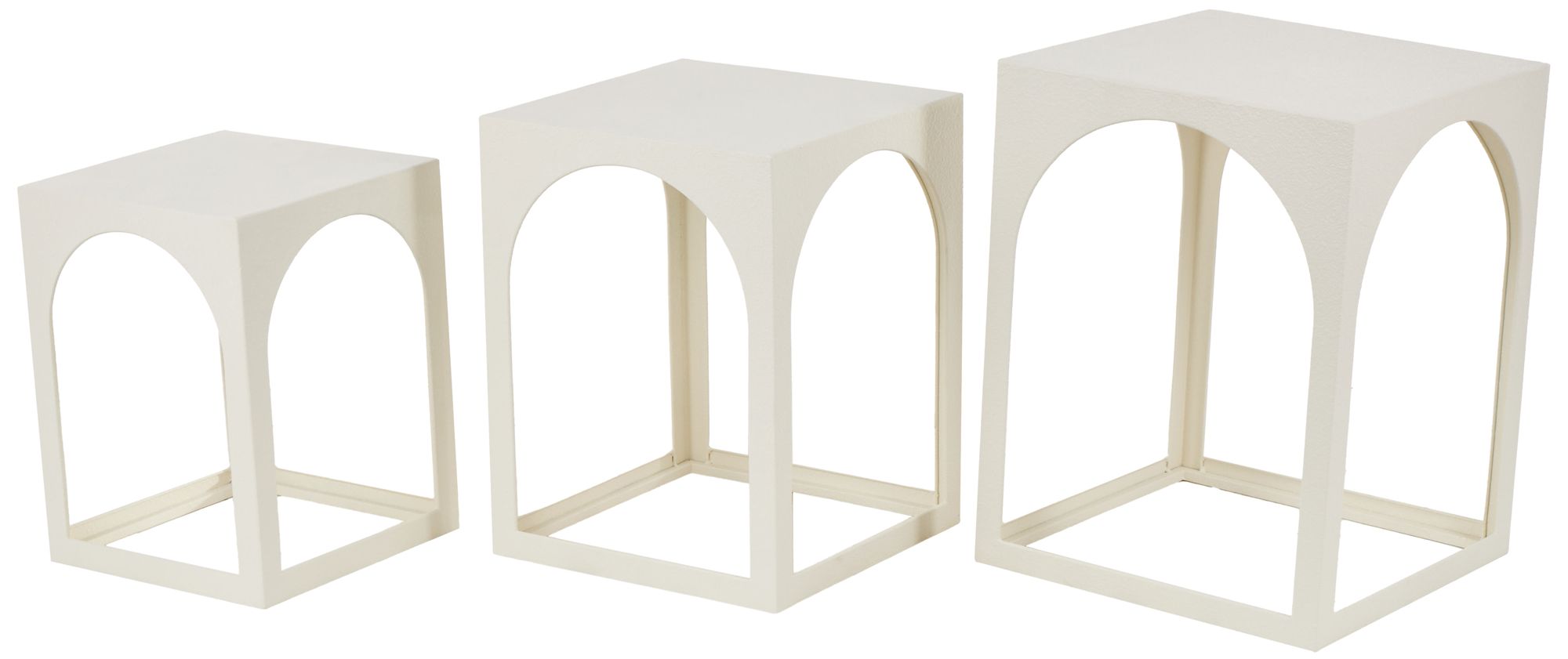 Image 2 White Metal Modern Accent Table, S/3 21", 18", 16"H