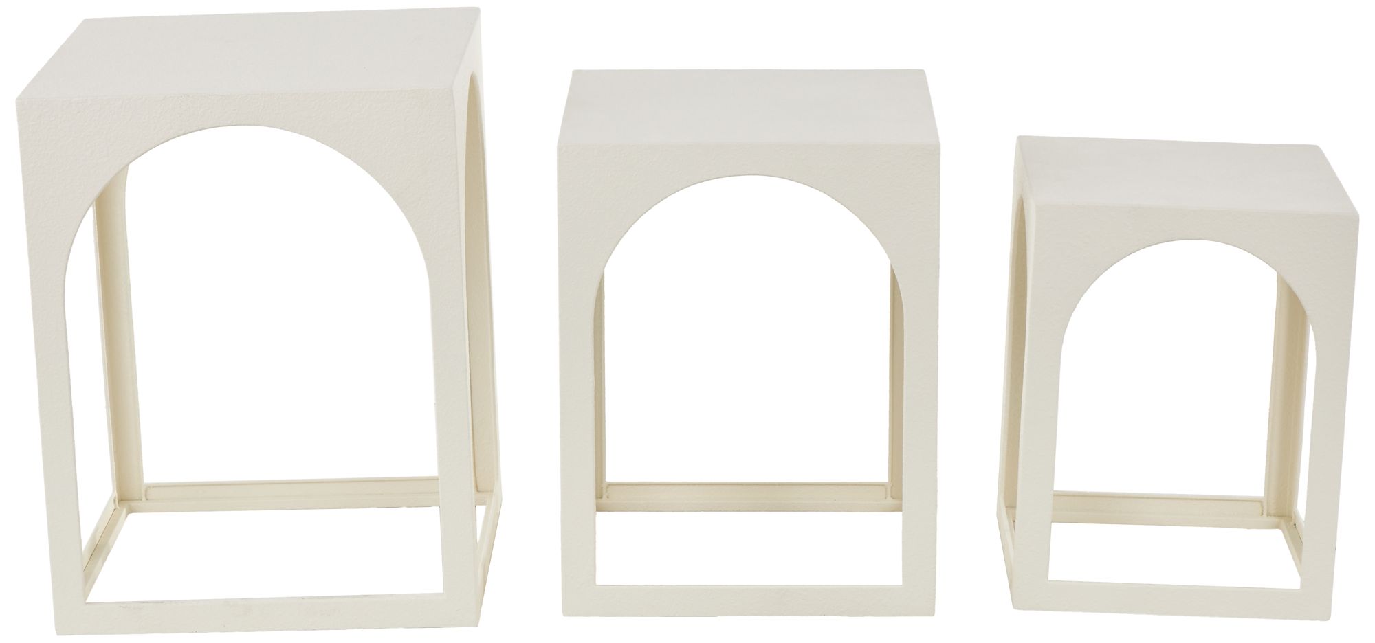 Image 5 White Metal Modern Accent Table, S/3 21", 18", 16"H more views