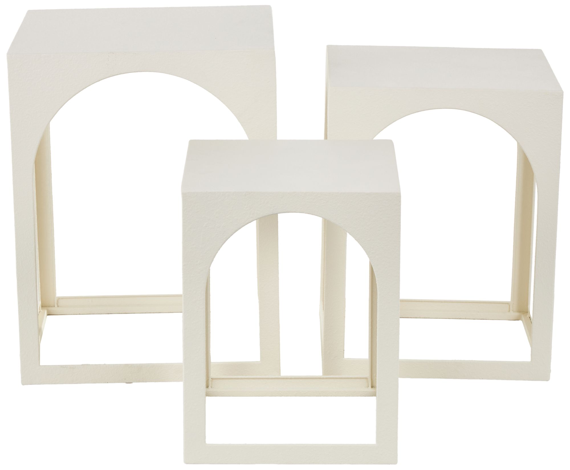 Image 6 White Metal Modern Accent Table, S/3 21", 18", 16"H more views