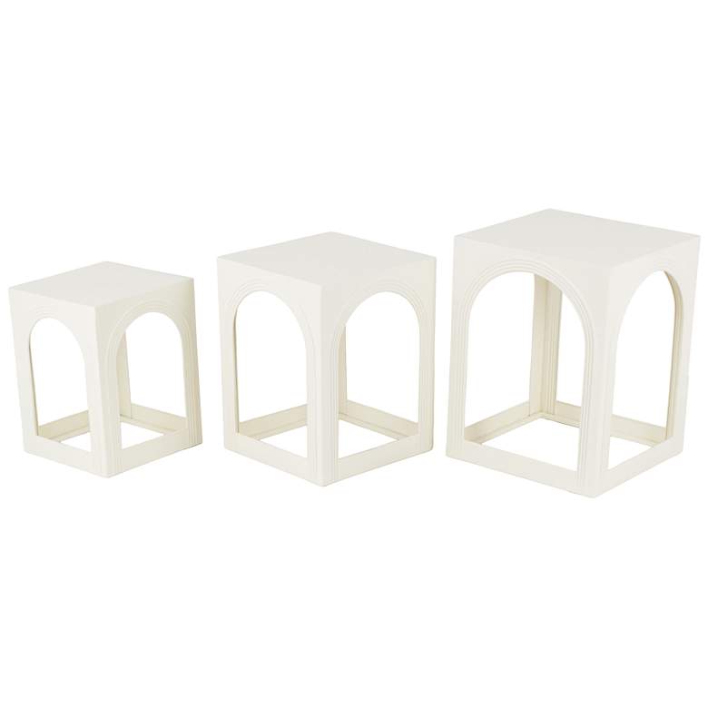 Image 1 White Metal Modern Accent Table, S/3 21", 18", 16"H