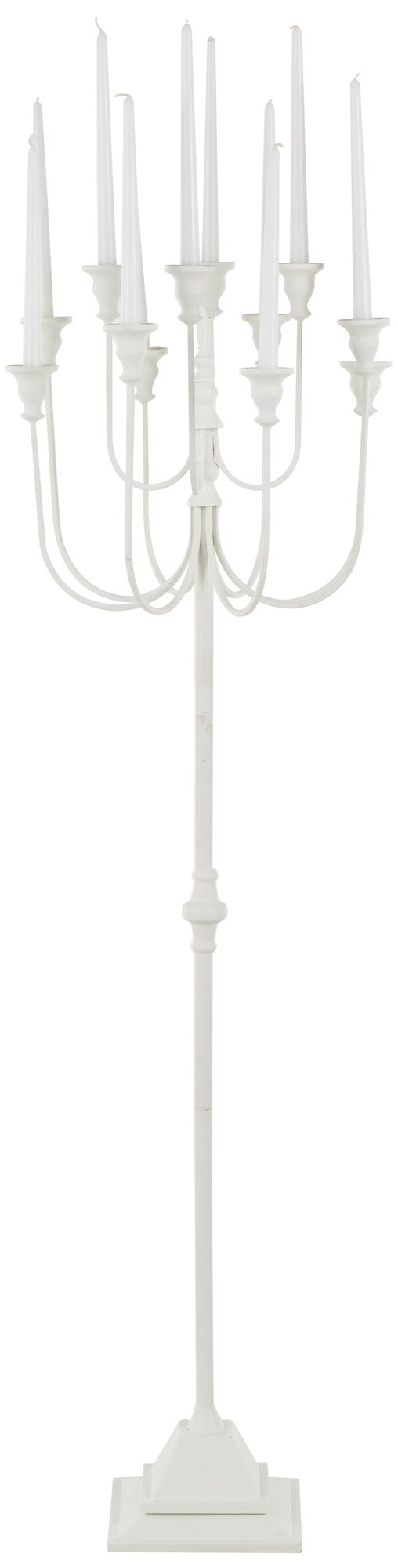 Image 2 White Metal Modern Candelabra, 16" x 16" x 52"