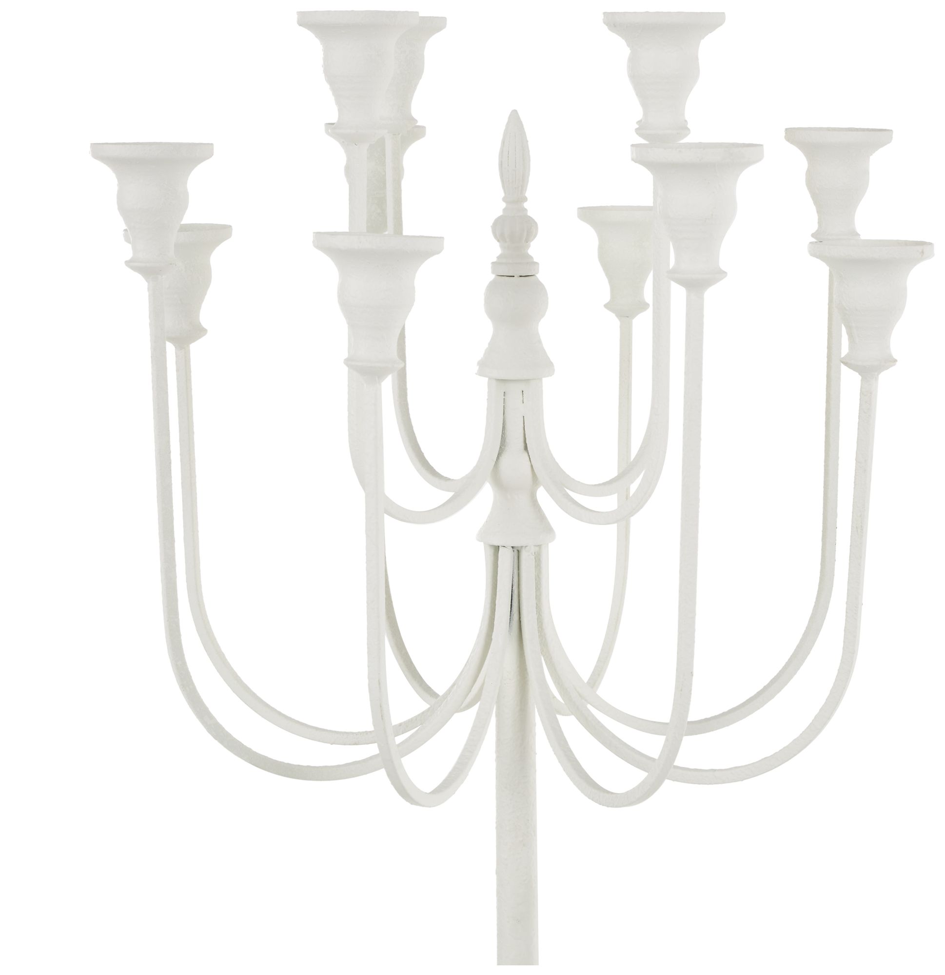 Image 4 White Metal Modern Candelabra, 16" x 16" x 52" more views