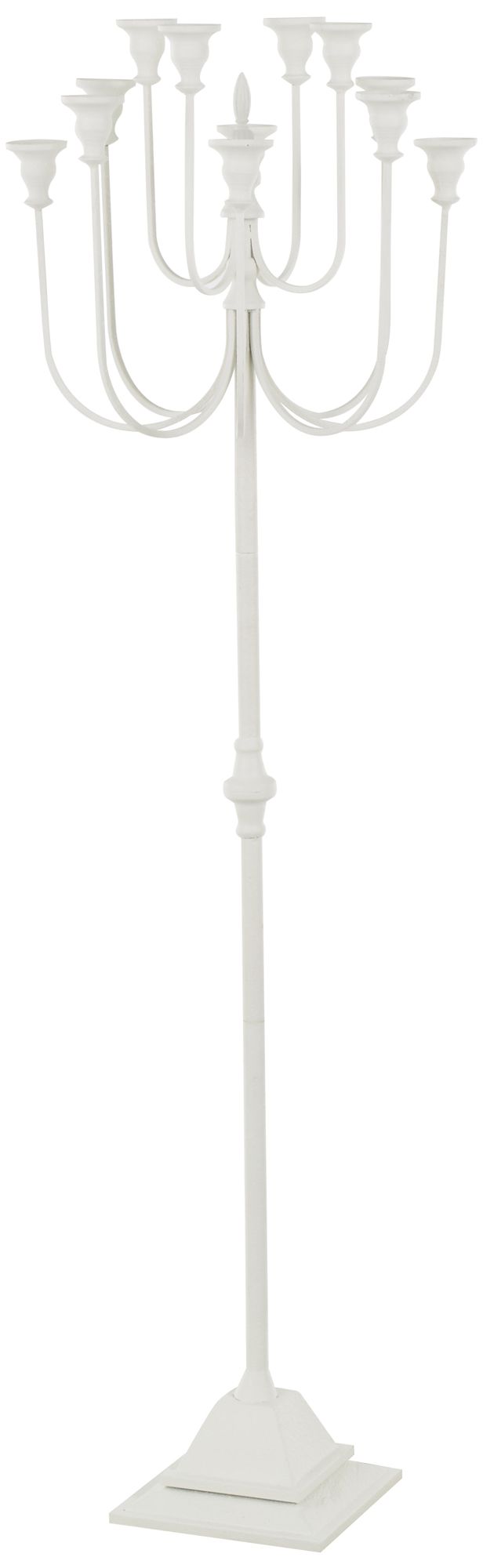 Image 5 White Metal Modern Candelabra, 16" x 16" x 52" more views