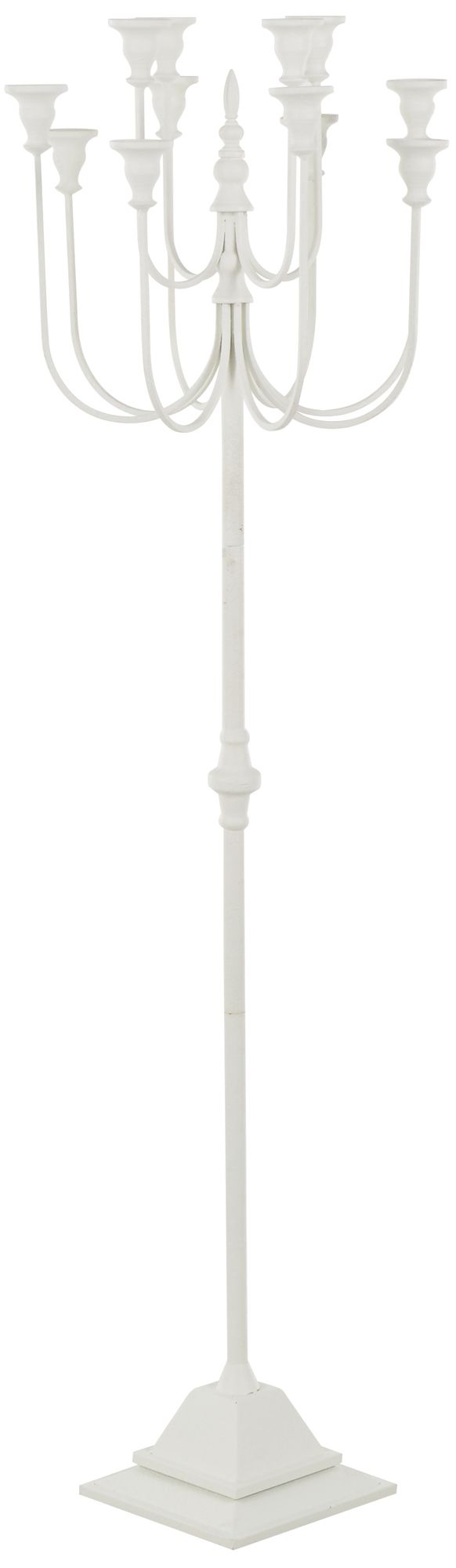 Image 6 White Metal Modern Candelabra, 16" x 16" x 52" more views