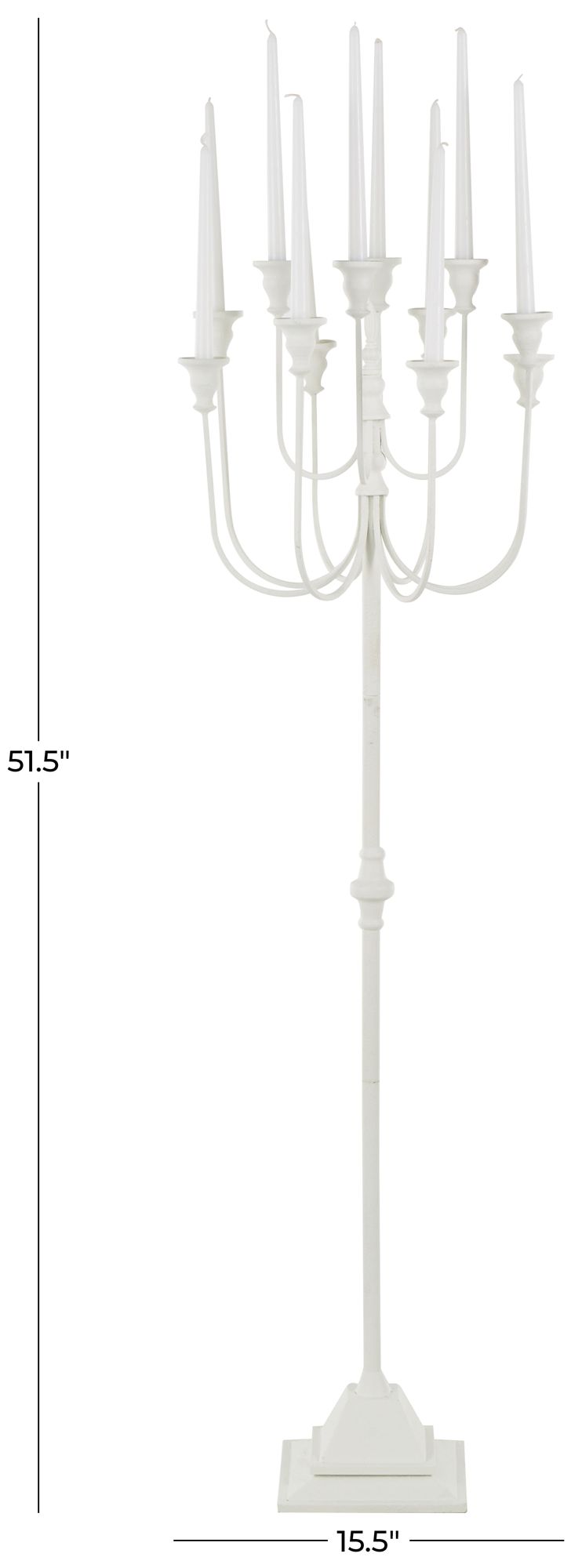 Image 7 White Metal Modern Candelabra, 16" x 16" x 52" more views