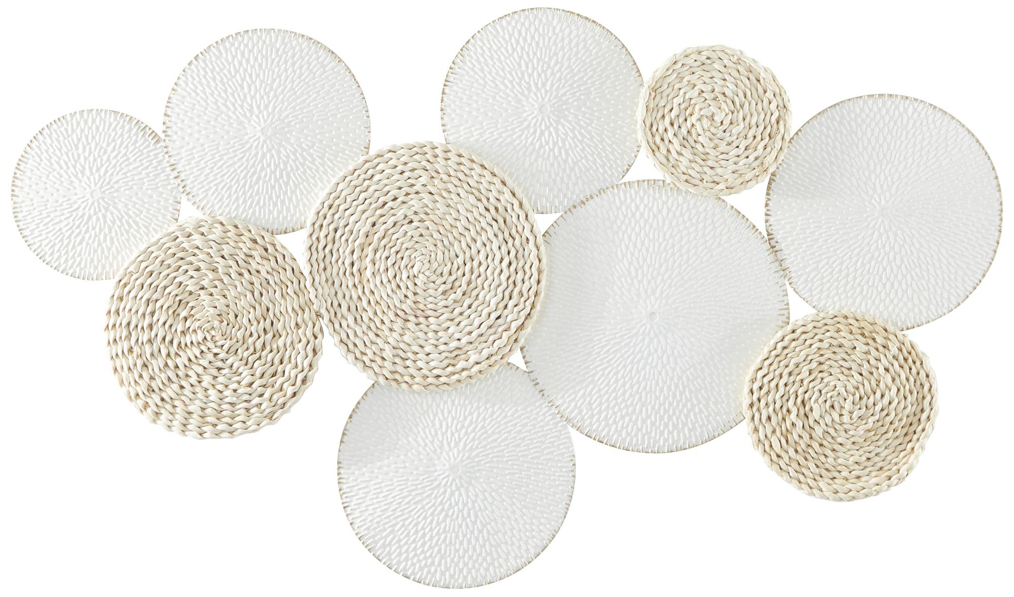 Image 2 White Metal Modern Wall Decor, 44" x 1" x 26"