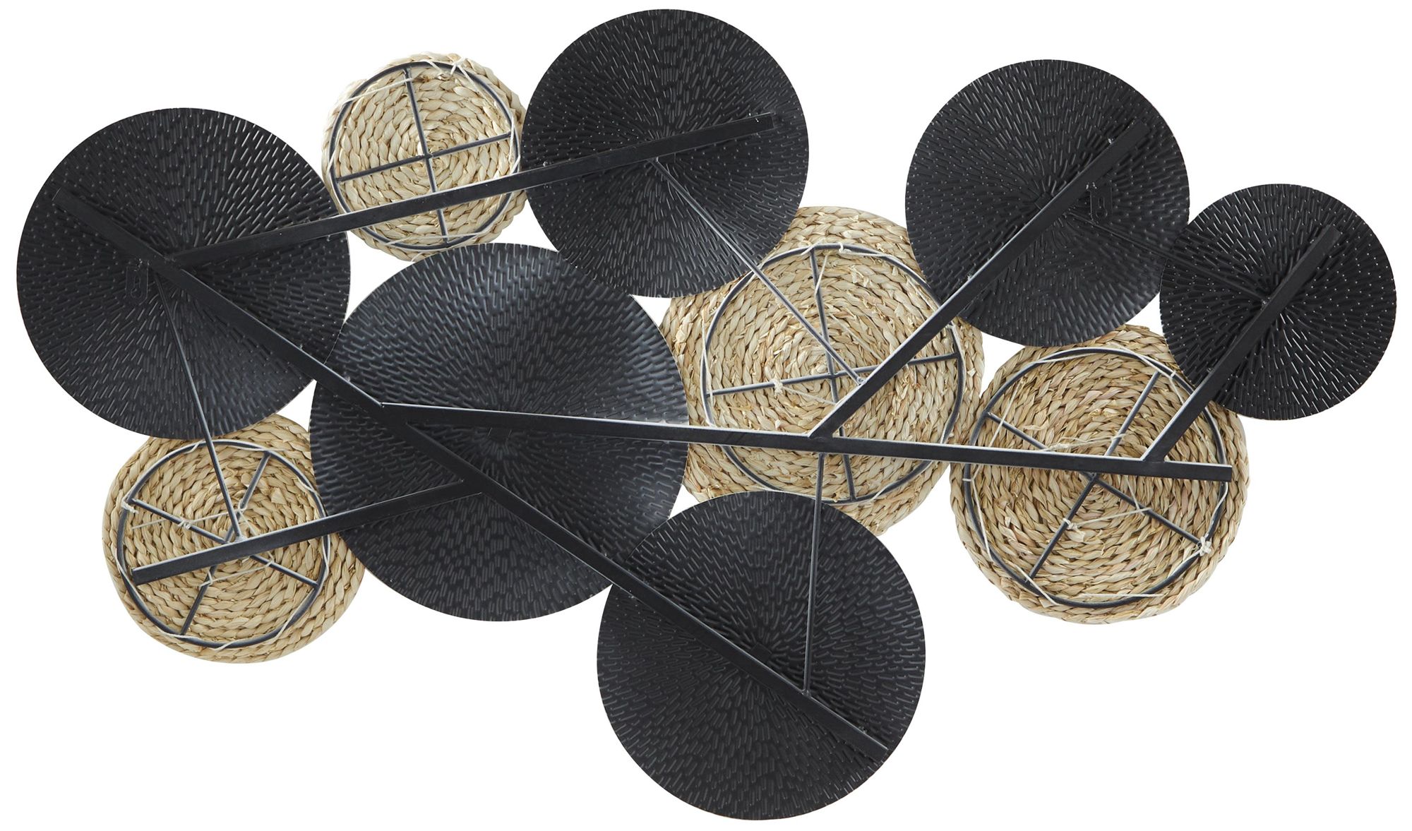 Image 4 White Metal Modern Wall Decor, 44" x 1" x 26" more views