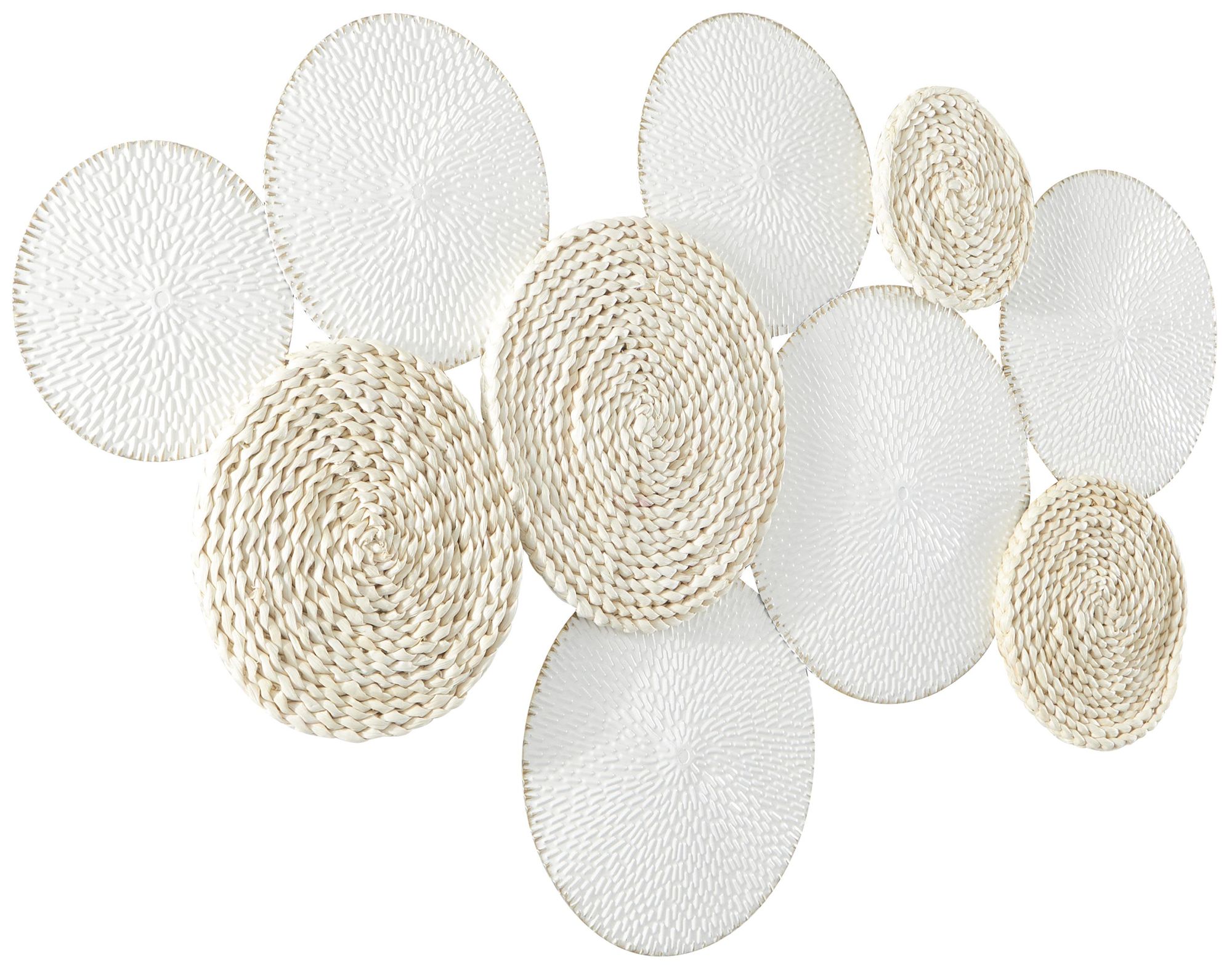 Image 5 White Metal Modern Wall Decor, 44" x 1" x 26" more views