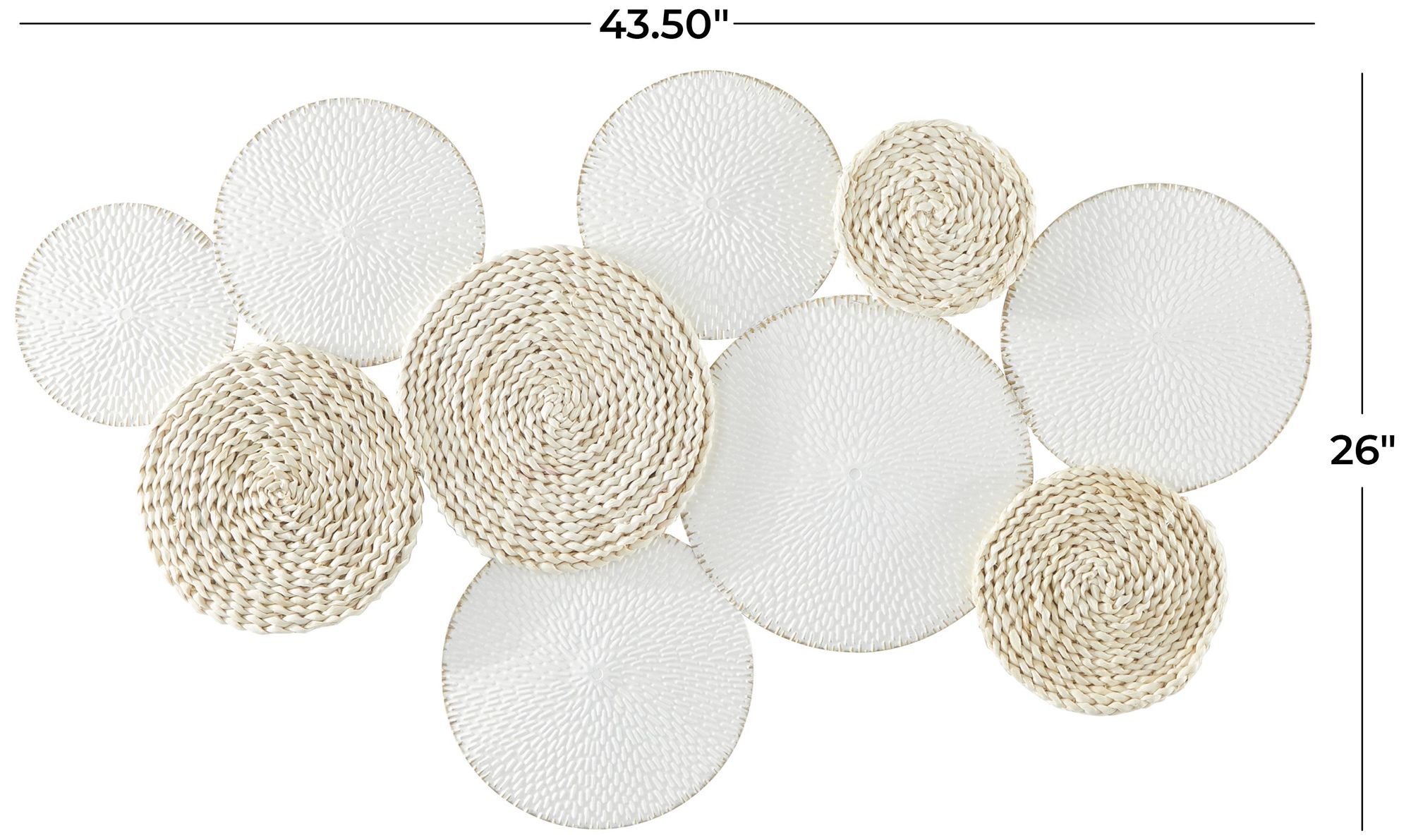 Image 6 White Metal Modern Wall Decor, 44" x 1" x 26" more views