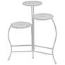 White Metal Traditional Plantstand, 19" x 14" x 24"