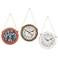 White Metal Vintage Wall Clock, S/3 11"D