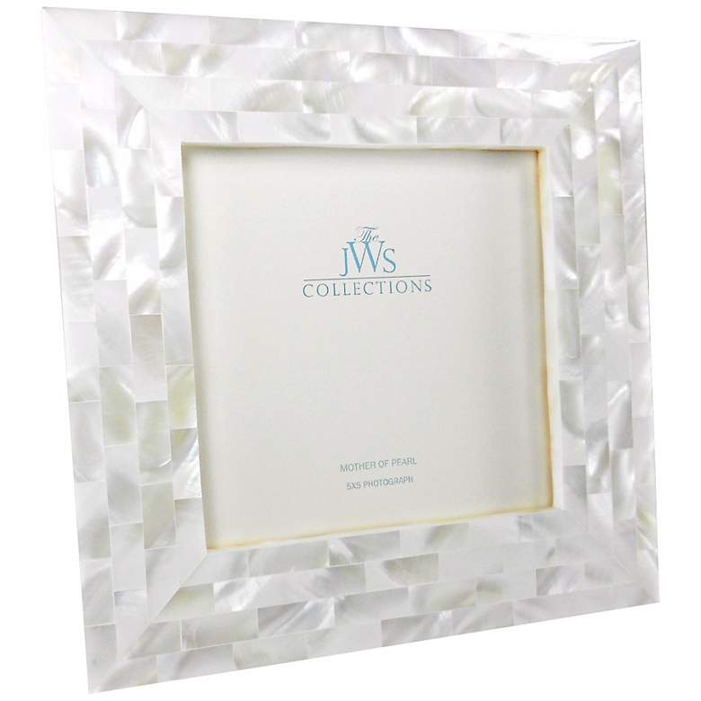 Image 1 White Mother of Pearl Shell 5x5 Photo Picture Frame