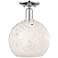 White Mouchette 10" Wide Chrome Semi-Flush Mount w/ White Mouchette Shade