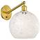 White Mouchette 12"H Satin Gold Adjustable Sconce w/ White Mouchette Shade