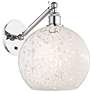 1_White Mouchette 12" High Chrome Adjustable Sconce w/ White Mouchette Shade