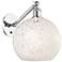 White Mouchette 12" High Chrome Adjustable Sconce w/ White Mouchette Shade
