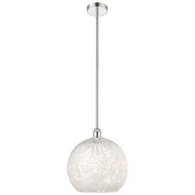 White Mouchette 13 3/4" Wide Polished Nickel Pendant Light White Mouchette 13 3/4" Wide Polished Nickel Pendant Light