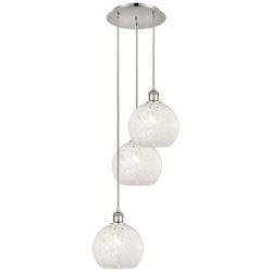 White Mouchette 14 1/2"W Polished Nickel Multi-Light Pendant